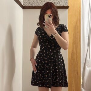 Simons Black Floral Mini Dress